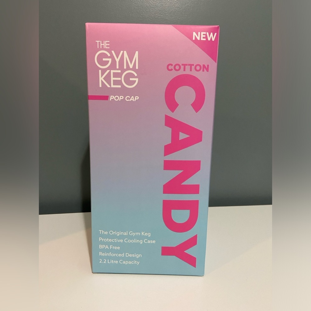 Gym Keg 2.2L 74 oz Water Bottle w Handle and Sleeve - Cotton Candy - Picture 5 of 5